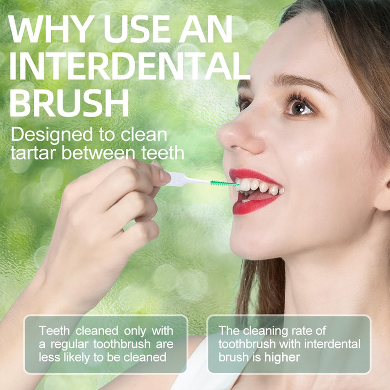 Super Deer Dental Floss Picks Soft Silicone interdental Brush, Braces Brush, Floss Picks for Teeth, Disposable interdental Brush, Suitable for Cleaning Teeth Health (2) 2