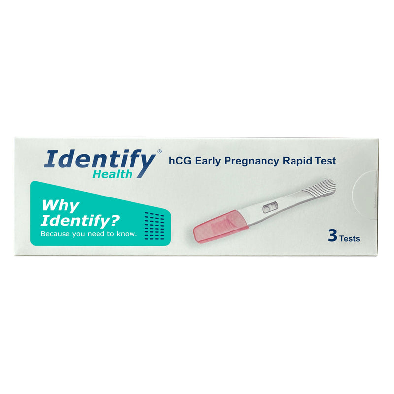 Identify Health hCG Pregnancy Test | 3 Pack | Early Detection Rapid Urine Dip Stick for Home Pregnancy Testing | Sensitive hCG Levels for Accurate Results (3)