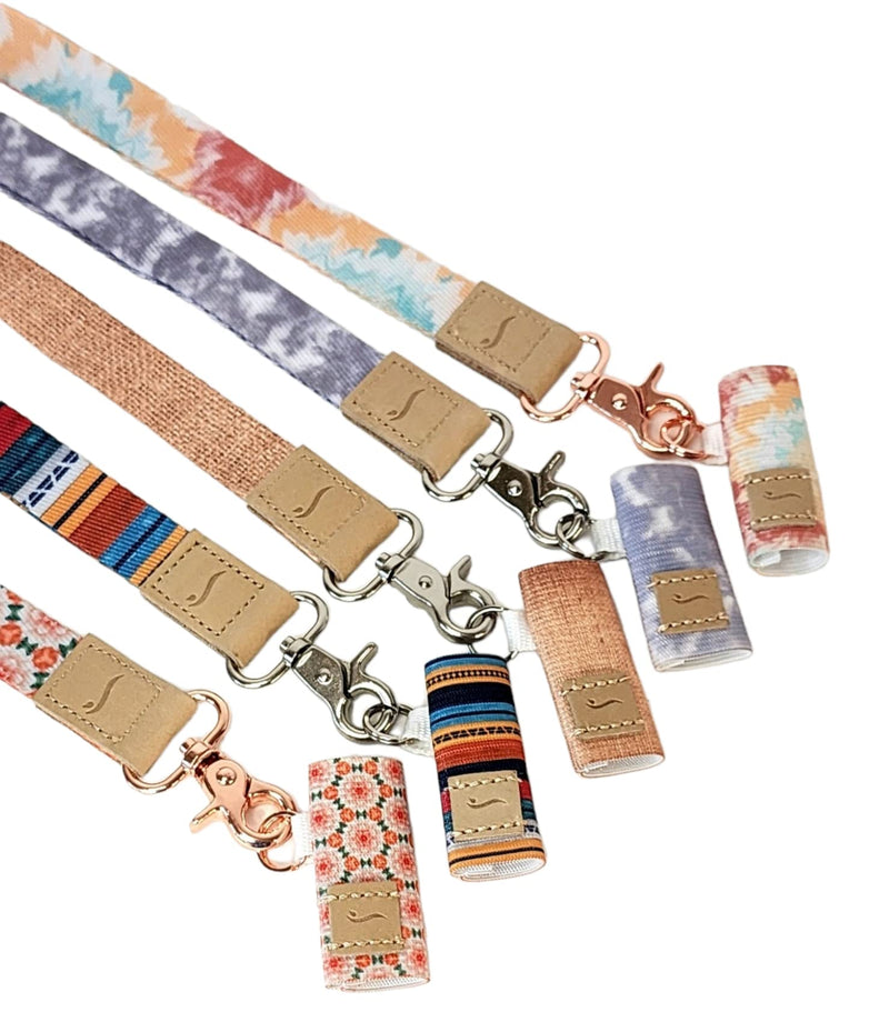 [Australia] - River & Rain Lanyard & Elastic Anti Lost Device Holder Case Leash Necklace for many uses Large Gray Tiedye 