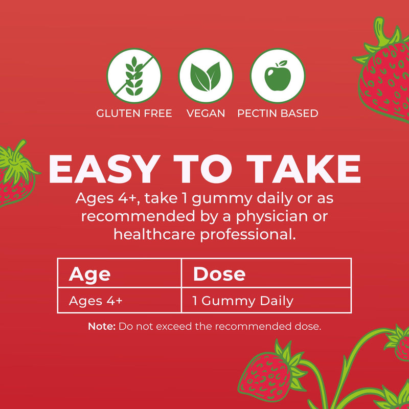 MaryRuth Organics, Vitamin D3 & B12 Gummies, Strawberry Flavour, 60 Vegan Gummies, Vegetarian, Gluten-Free, Soy-Free, Non-GMO