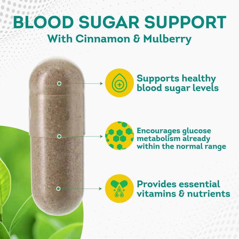 [Australia] - PurePremium Supplements - Advanced Formula to Support Normal Blood Sugar Levels with Cinnamon & Mulberry Extract - All Natural Herbal Health Support with Cinnamon - 2 Months Supply - 60 Capsules 1 Count (Pack of 60) 