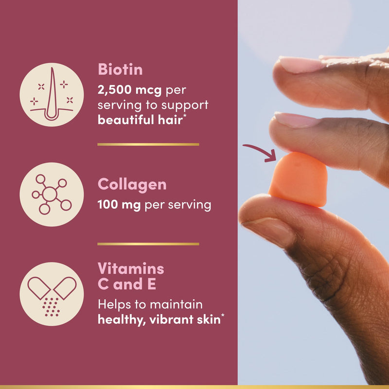 Nature's Bounty Optimal Solutions Hair, Skin & Nail Collagen Pectin Gummies 200 Count (Pack of 1)