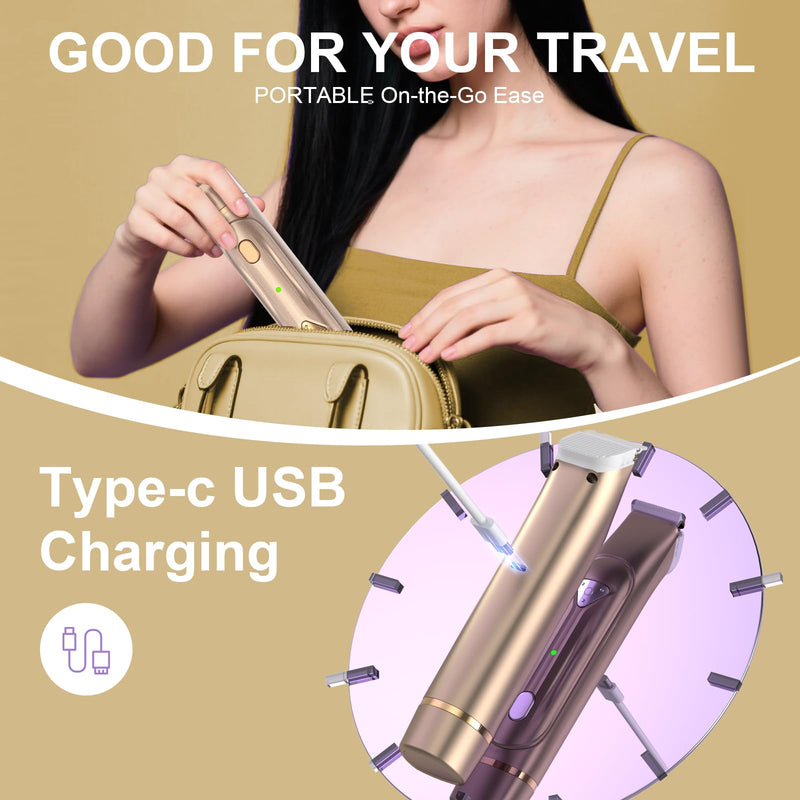 [Australia] - Dermave Bikini Shaver - Bikini Trimmer for Women, Waterproof Dual Head Shaver (Gold) Gold 