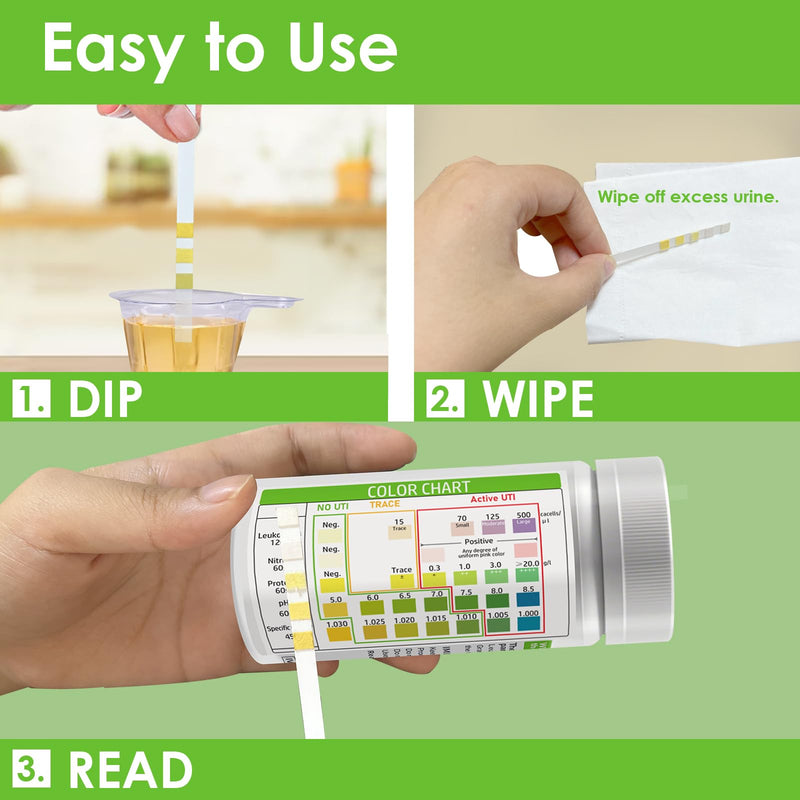 [Australia] - [50 Pack] 5-in-1 UTI Test Strips for Women, Men & Kids: Urinary Tract Infection Test Strips for Leukocytes,Nitrites,Protein, pH&Specific Gravity Home Use-50 Urine Cups Included 