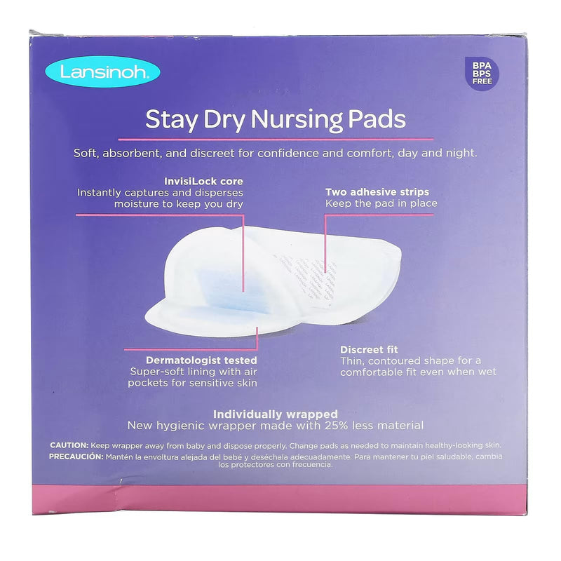 [Australia] - Lansinoh Stay Dry Disposable Nursing Pads for Breastfeeding, 108 Pads 
