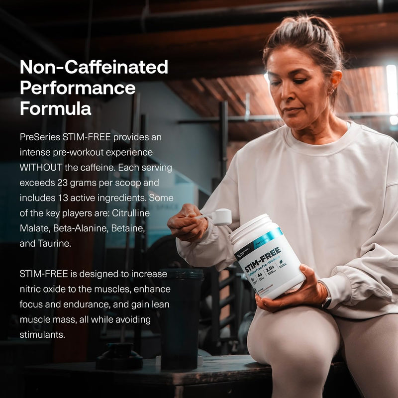 Transparent Labs Stim-Free Pre-Workout - Caffeine & Stim Free Pre Workout Powder for Men and Women with Beta Alanine Powder, Citrulline Malate, & elevATP - 30 Servings, Blue Raspberry