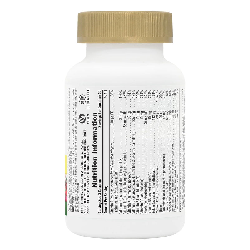 NaturesPlus Source of Life Gold Capsules - Whole Food Based Multivitamin for Men and Women, Energy, Immune, Focus - Gluten Free, Vegan - 90 Capsules