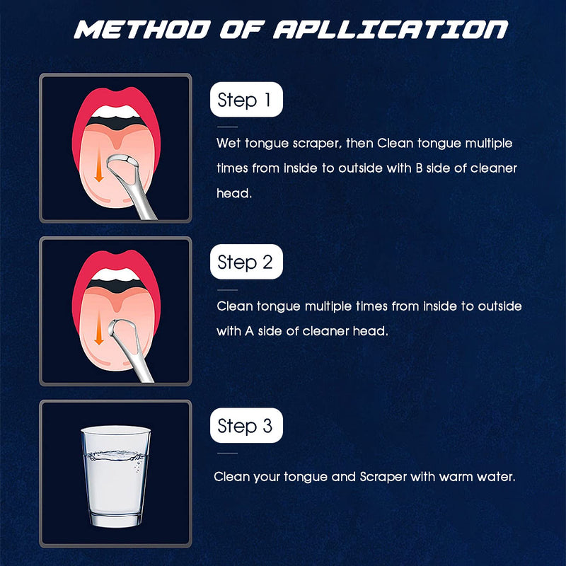 [Australia] - Metal Tongue Scraper with Travel Case, Easy to use Tongue Scraper for Adults, 100% Stainless Steel Tongue Cleaners For Oral Care, Fight Bad Breath, Professional Tongue Brush to Fresh Breath 