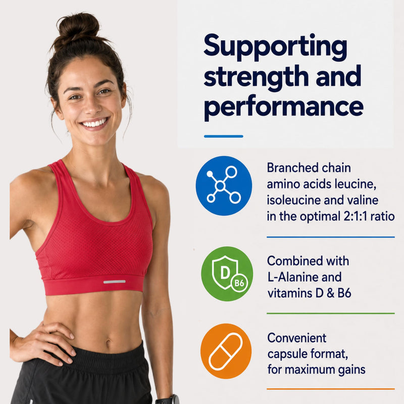 BCAA Pre Workout Tablets, 30 Servings - Energy, Muscle Strength, Recovery | Performance Training Boost, Alternative to Preworkout Powder | Gym Supplement for Men Women | 3000mg Amino Acids per Serving