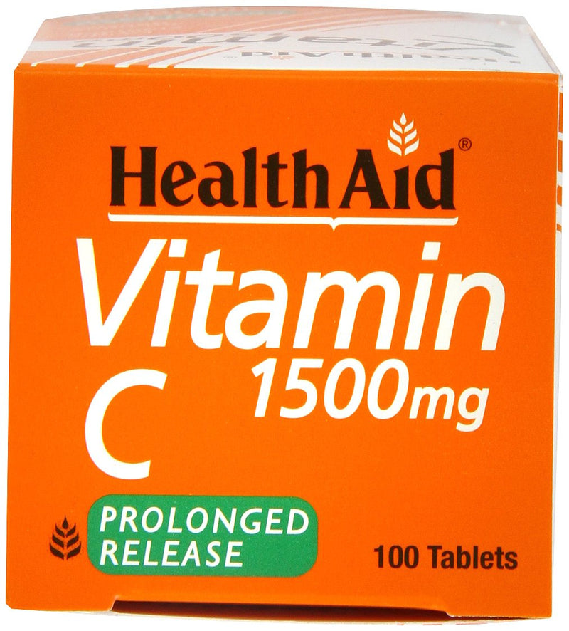 HealthAid Vitamin C 1500mg - Prolong Release - 100 Vegan Tablets 100 count (Pack of 1)