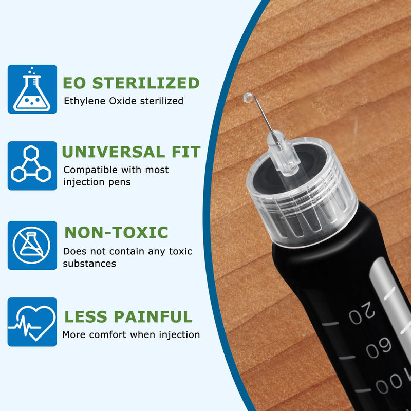 [Australia] - Insulin Pen Needle 32G 4 mm (5/32‚Äù), 100 Count, Universal Fit Compatible with Most Pen Injector Device, Ultra-Thin for Comfortable Insulin Injection 