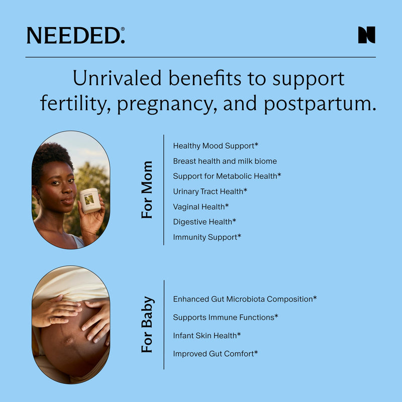 [Australia] - Needed. Expertly-Formulated & Tested Prebiotic & Probiotic for Prenatal, Pregnancy, Breastfeeding, & Postpartum | Balance Mood, Boost Immunity, Healthy Microbiome for Mother & Baby | 60 Capsules 