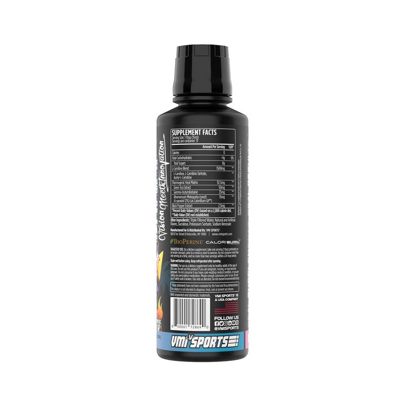 [Australia] - VMI Sports L-Carnitine 1500 Heat Liquid Enhanced Thermogenic | 1500 mg Carnitine | Maximum Absorption Formula | Great Taste for Men & Women | 31 Servings (Miami Vice) Miami Vice 