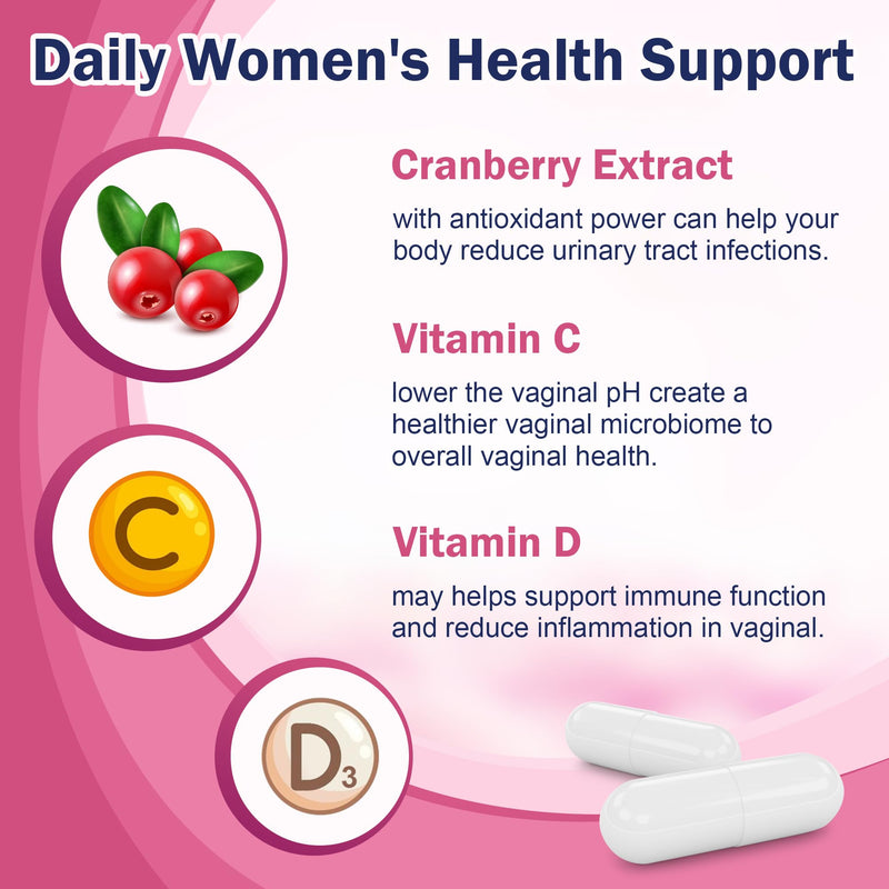 [Australia] - NATURE TARGET Vaginal Womens Probiotics, 100 Billion CFUs Probiotics & Prebiotics with Digestive Enzymes, Cranberry & D-Mannose - Supports pH Balance, Odor & Urinary Tract Health - 90 Capsules 90 Count (Pack of 1) 