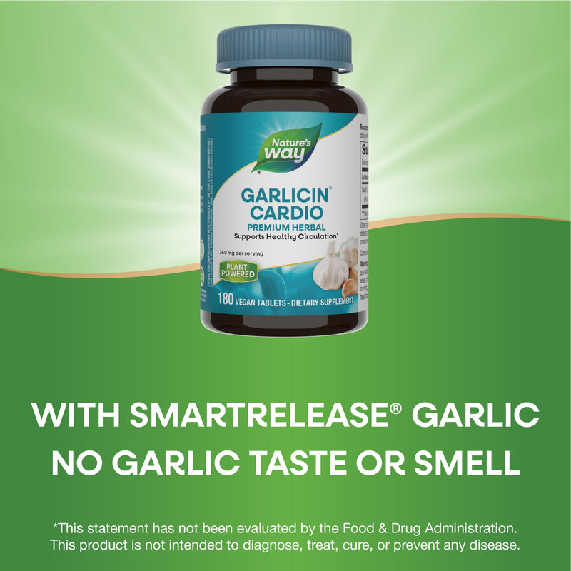 [Australia] - Nature's Way Premium Herbal Garlicin Cardio, 350 mg per serving, 180 Count 