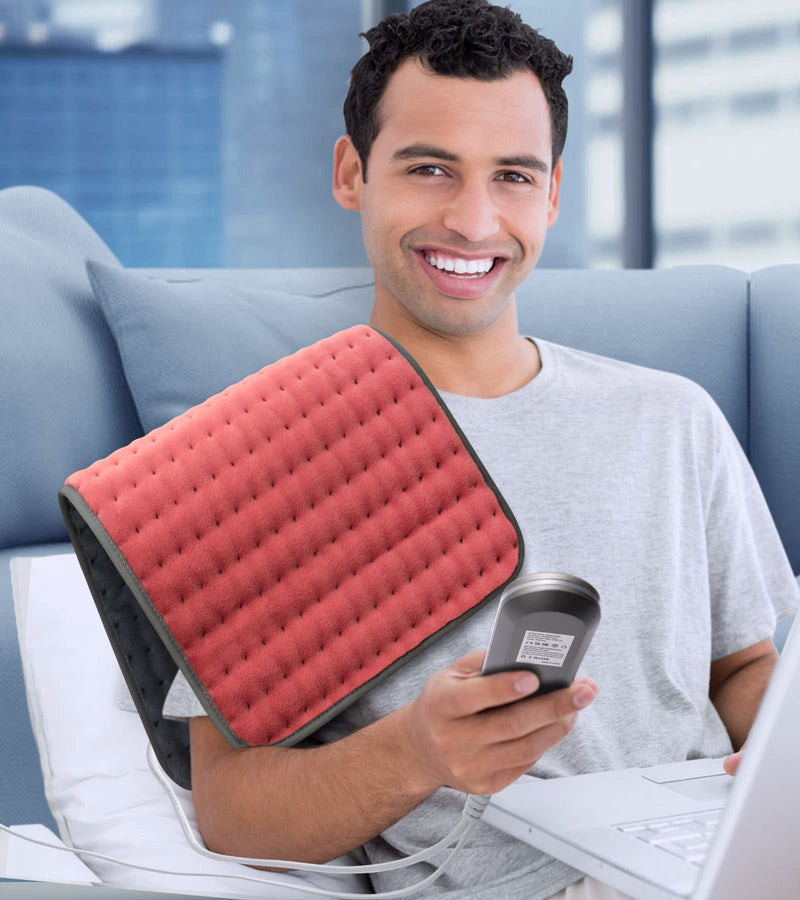 [Australia] - Heating pad for Back, Neck, Shoulder, Cramps and Leg Pain Relief, Heat pads Christmas Gifts for Women, Men, Mom, Dad, Auto-Off,Machine Washable,Moist Dry Heat Options,Extra Large 12"x24" Orange 12*24 Inch 