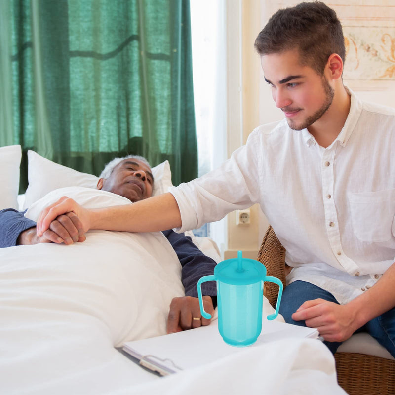 [Australia] - Beaupretty Elderly Sippy Cup Spill Proof Adult Drinking Cup with 2 Handles Anti-Choking for Seniors Mobility and Daily Living Aid 