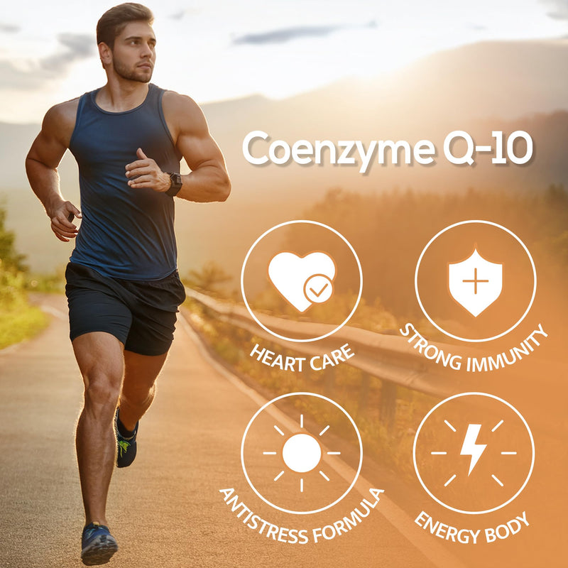 CoQ10 Capsules 120mg High Absorption Coenzyme Q10 - Heart & Energy Support 120 Capsules for 120 Day Supply - Made in USA, Lab Tested, Gluten Free