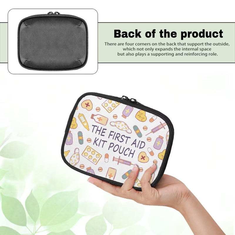Travel Medicine Case Medical Theme Print Pill Organizer Box with Zipper Daily Supplement Holder Portable Vitamin Storage Bag Weekly