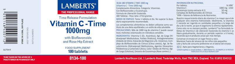 Lamberts Vitamin C-Time Release 1000milligrams 180 Tablets