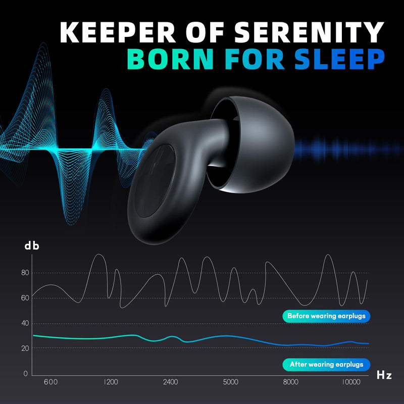 [Australia] - Ear Plugs for Sleeping Noise Cancelling, Perfect -30dB Reusable Hearing Protection EarPlugs in Flexible Silicone for Sleep, Focus, Noise Sensitivity - Black 
