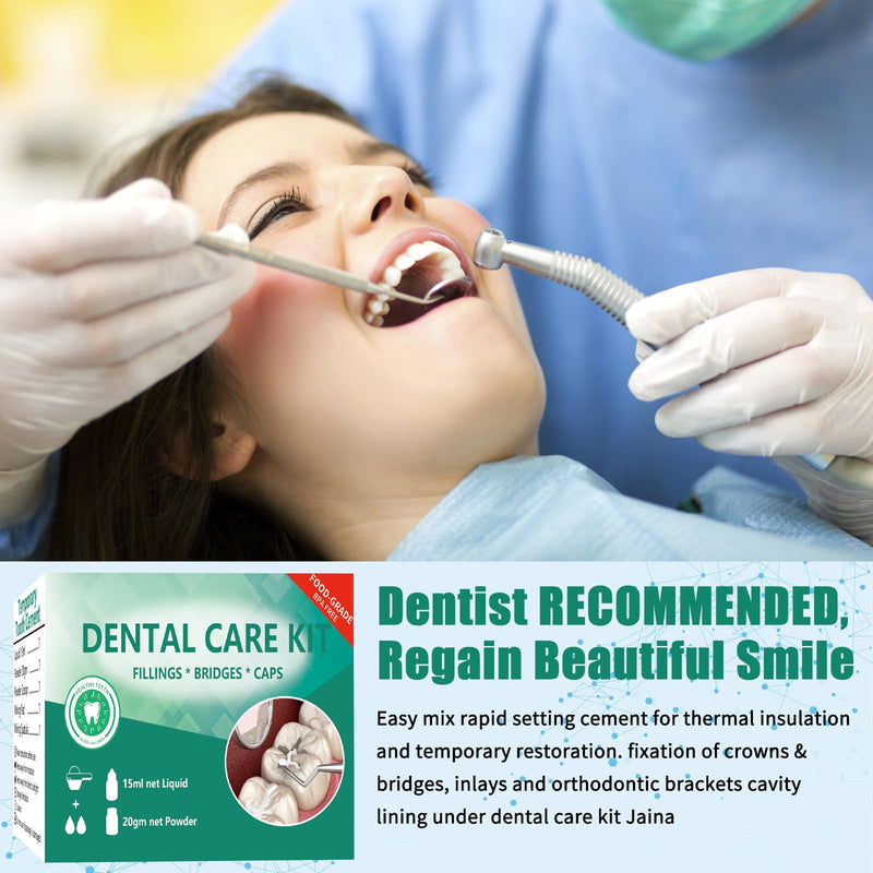 [Australia] - Temporary Replacement Tooth Repair Kit, Zinc Oxide Eugenol Cement Dental Care Kit Glue for Crowns & Bridges Filling, Perfect Smile (6) 