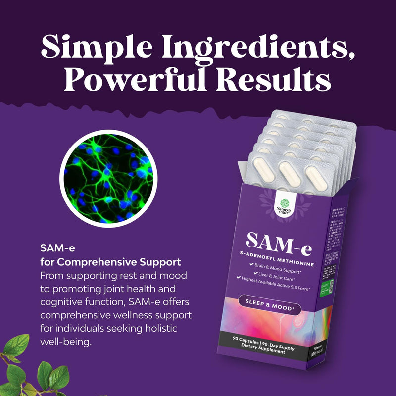 Bundle of Pure SAM-E Nootropic Brain Supplement and Organic Irish Sea Moss Capsules -Immune Support and Mood Support Supplement - Sea Moss and Bladderwrack Capsules with Burdock Root Superfood Blend