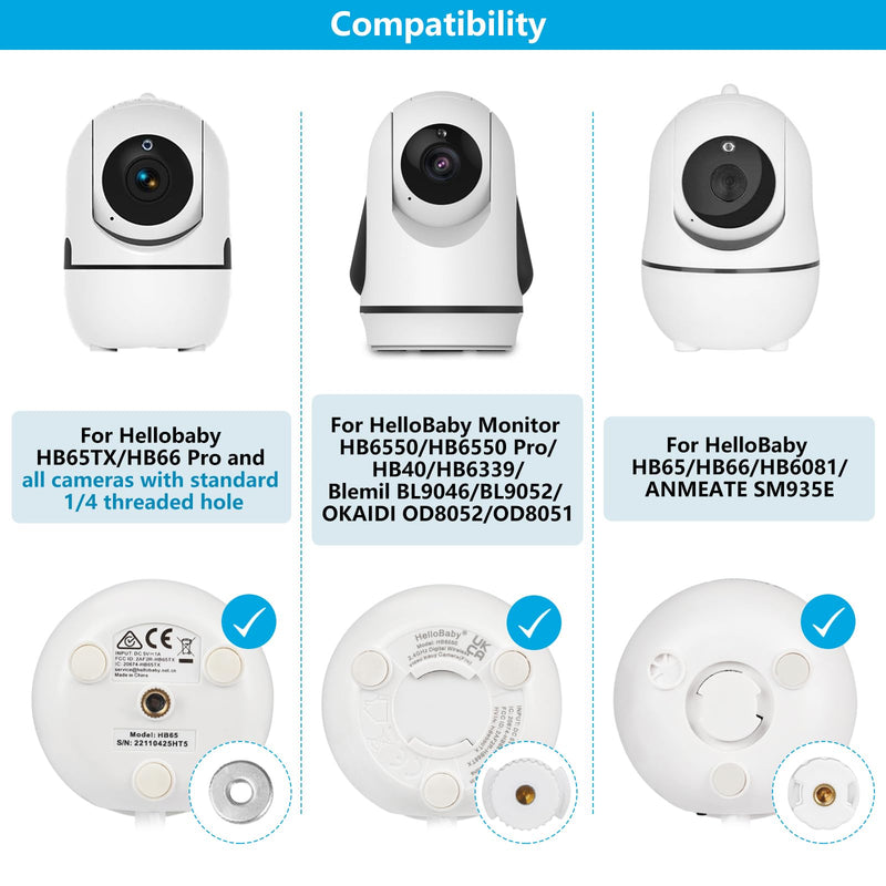 [Australia] - Tripod Baby Monitor Mount for HelloBaby HB65/HB40/HB6550/HB66/HB6339/HB6550 Pro, ANMEATE SM935E, Flexible Baby Camera Mount Attach Your Camera Wherever You Want 