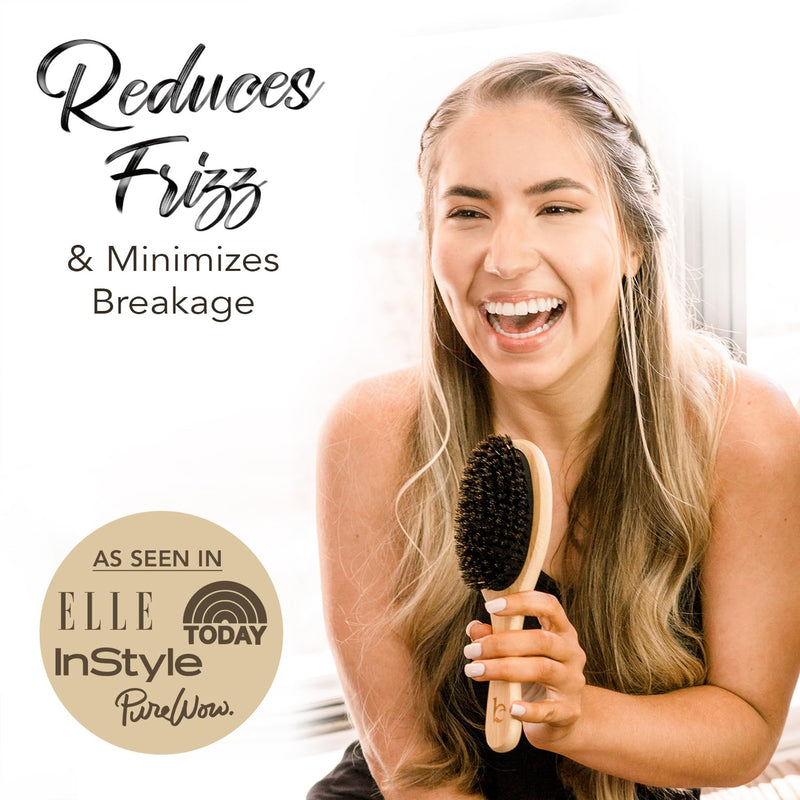 [Australia] - Boar Bristle Hair Brush for Women and Men, Natural 100% Soft Boars Hairbrush for Fine and Thin Hair Pack of 1 100% Boar Bristles 