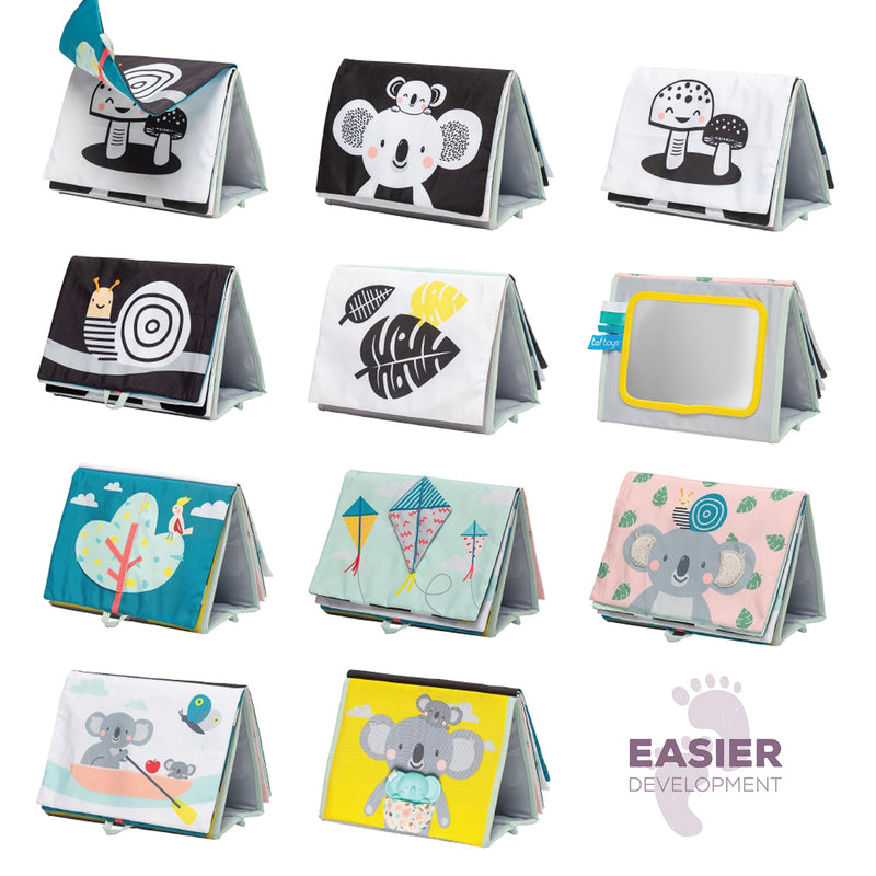 [Australia] - Tummy Time Toys High Contrast Baby Book. Fun, Interactive Crinkle Books for Babies with Baby Tummy Time Mirror & Soft Koala Teether - Baby Tummy Time Book by Taf Toys 