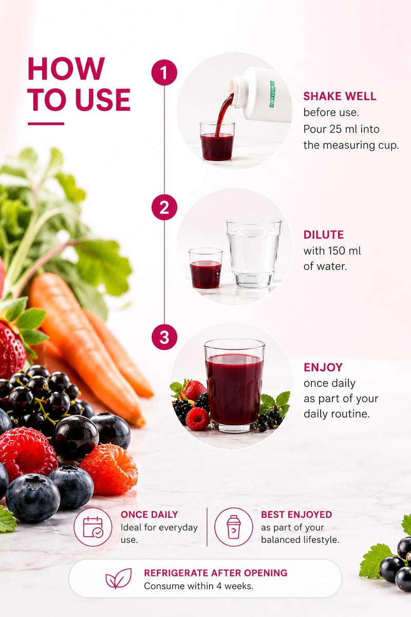LR Health&Beauty Lifetakt Vita Active Rote Fruchte Care Women Men Drink Every Day Natural Treatment Red Fruit -150 ml./5 fl.oz.