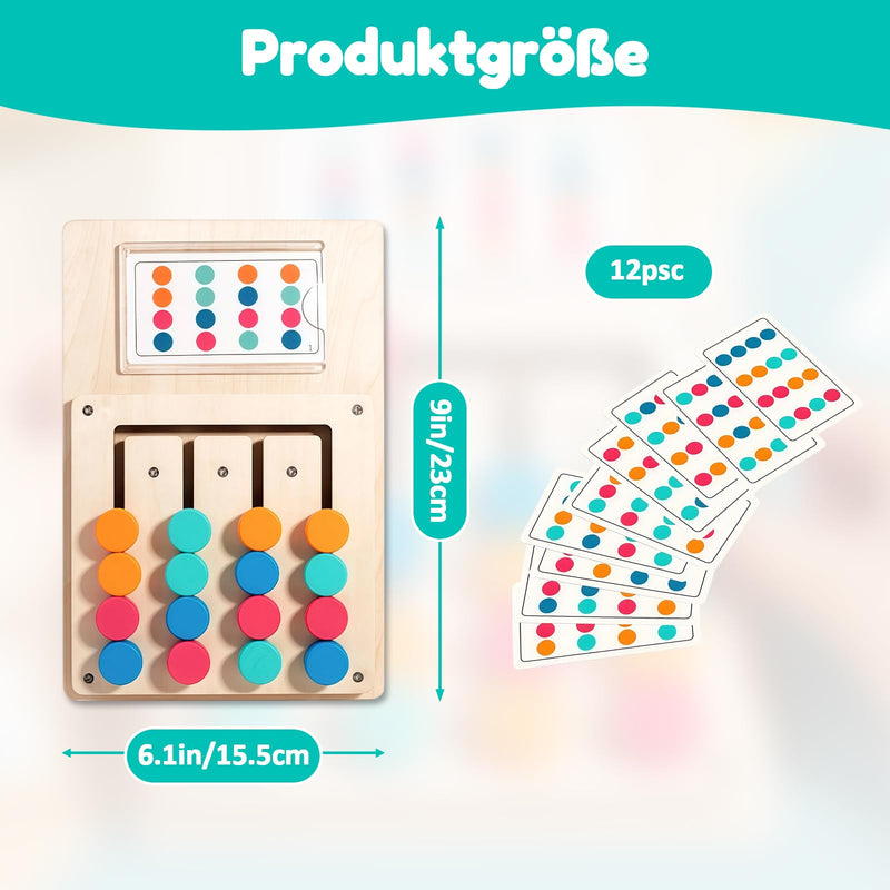 Games for Dementia, Wooden Dementia Games with 12 Cards, Colour Memory Activity for Dementia Sufferers