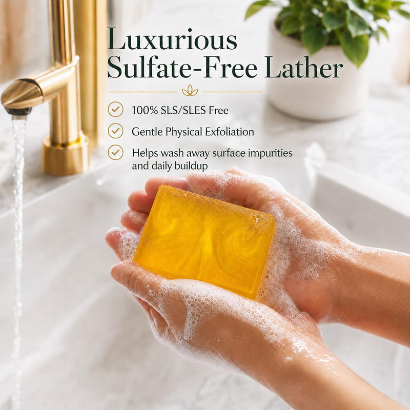 Kojic Acid & Turmeric Soap Bar - Hand-Swirled Aesthetic with Visible Turmeric & Vitamin C, Brightening Cleanser for Uneven Skin Tone, Face & Body Wash with Shea Butter & Glycerin, 4Bars/3.53 oz 4