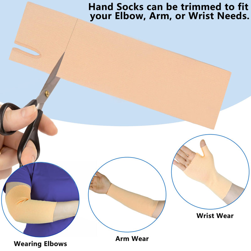 [Australia] - Hand Socks for Splint (Pack of 6),Elastic Stockinette Tubing,Wrist Brace with Thumb Spica Liner,Tubular Gauze Sleeve,Cast Wrap Sleeve,Arm Cover for Men and Women((Khaki,Medium) Khaki Medium 