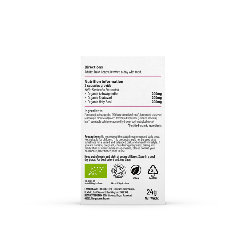 Living Nutrition Organic Fermented Women with Ashwagandha, Shatavari and Holy Basil Herbal Supplement