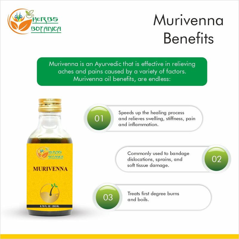 [Australia] - Murivenna Oil Tailam Ayurvedic Herbal Oil for Joint and Muscle Treats Sprain, Muscle Cramps 200ml 