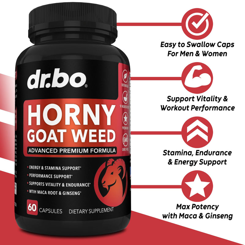 [Australia] - Horny Goat Weed For Men and Women - 1590mg Extra Max Male Enhancement, Stamina, Endurance, Performance - Maca Root, Tribulus, Muira Puama, L Arginine Ginseng Hornygoatweed for Men & Women - 60 Pills 