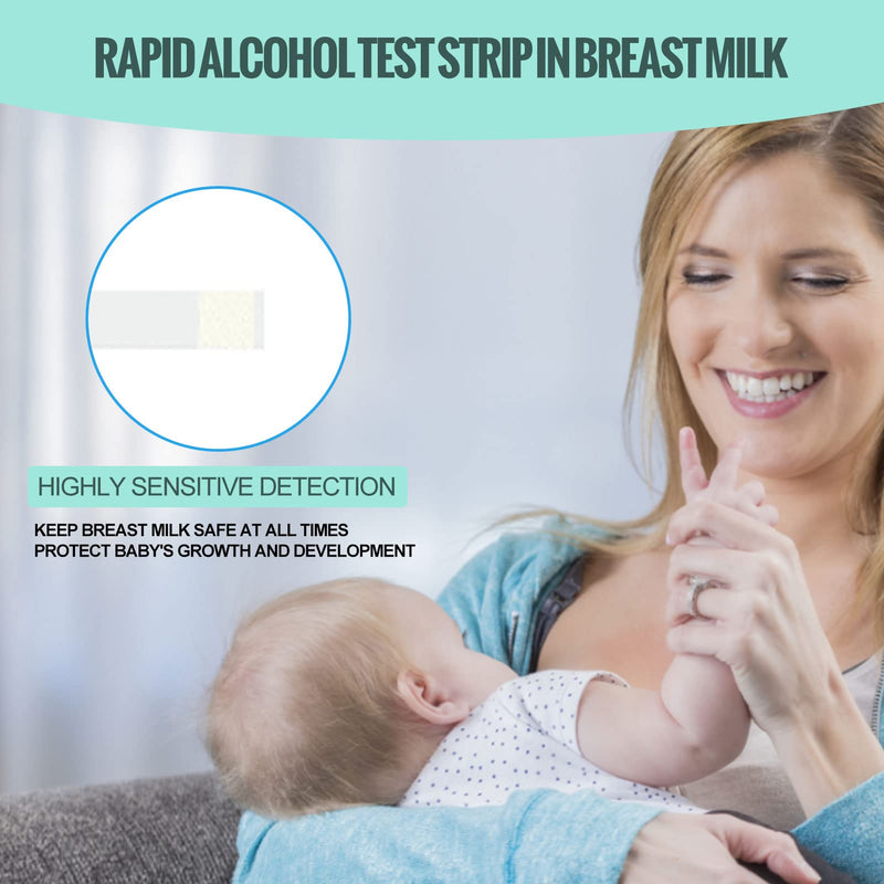 25pcs Breastmilk Alcohol Test Strips, Breastmilk Detecting Strips Milk Detect Strips with Bottle for Mother Alcohol Test Give Nursing Mothers Clarity, Easy, Quick Detection
