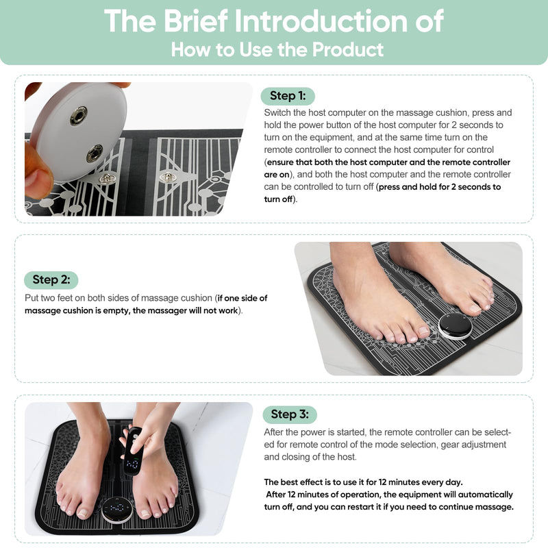 Transcutaneous Electrical Nerve Stimulator for Pain Relief, EMS Foot Massager for Increase Local Blood Circulation,EMS Foot Stimulator Temporarily Reduce Lower Extremity Pain.