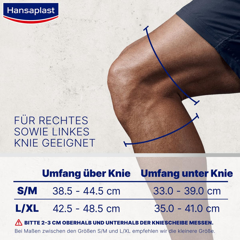 [Australia] - Hansaplast Performance knee bandage, knee bandage stabilizes & relieves the joint, bandage for right & left knee joints supports active recovery, size S/M 
