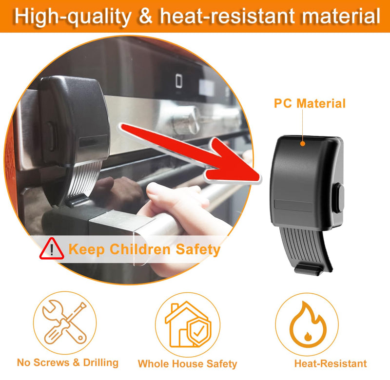 [Australia] - 2 PCS Oven Lock Child Safety, Baby Proofing Oven Lock Child Safety for Toddlers, Easy to Install Oven Safety Locks & Dishwasher Door Lock for Baby Safety C-Black 