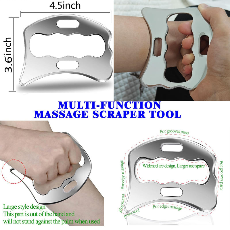 [Australia] - 4 in 1 Professional IASTM Tool Set,Stainless Steel Muscle Muscle Tools with Case, Physical Therapy Massage Equipment and Deep Tissue Massage Tools GYX COELE-4set-02 