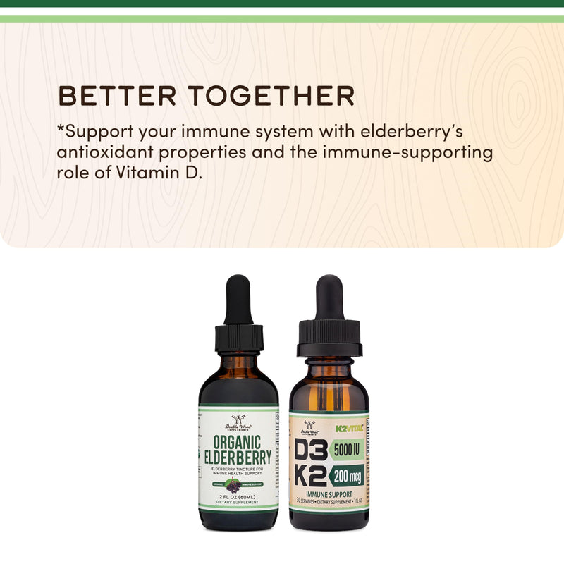 Organic Elderberry Extract 200mg 10:1, Immune Support, 60 Servings | Immune Support Liquid Supplement, European Sambucus Nigra 10:1, Alcohol-Free Glycerite, No Added Sugar, Vegetarian
