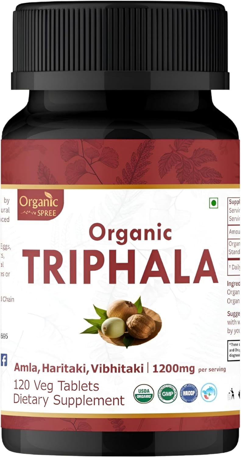 [Australia] - Organic Triphala Capsules | Made with Organic Amalaki Haritaki Bibhitaki Superfood | Detox, Cleanse & Rejuvenation | Maintains Regularity Aids Digestion | Non-GMO (120 Capsules) 