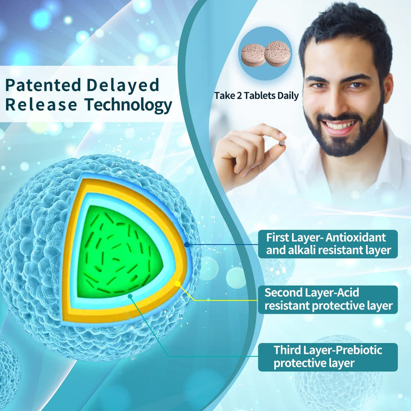 [Australia] - NATURE TARGET Probiotics for Men with Men Care Supplement, Prebiotics & Probiotic for Men's Digestive and Immune Health,60 Billion CFUs & 14 Strains Shelf Stable, Gluten & Soy Free (90 Tablets) 