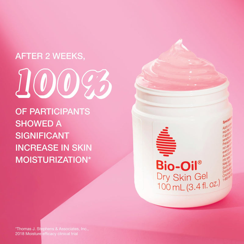 Bio-Oil Dry Skin Gel Moisturizer, Vitamin B3, Face & Body, 3.4 fl oz | Non-Comedogenic, Fast-Absorbing Gel, Sensitive & Dry Skin, Essential Oils, Hydrates Face and Body, Dermatologist Tested 3.4 Fl Oz (Pack of 1)