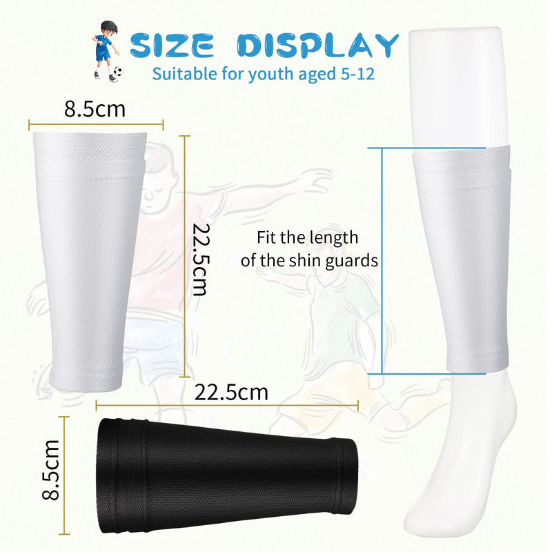 Skylety Youth Soccer Shin Guard Covers Support Compression Football Hockey Leg Sleeves with Optimized Insert Pocket for Men Kids Adult Sports (12 Pairs)