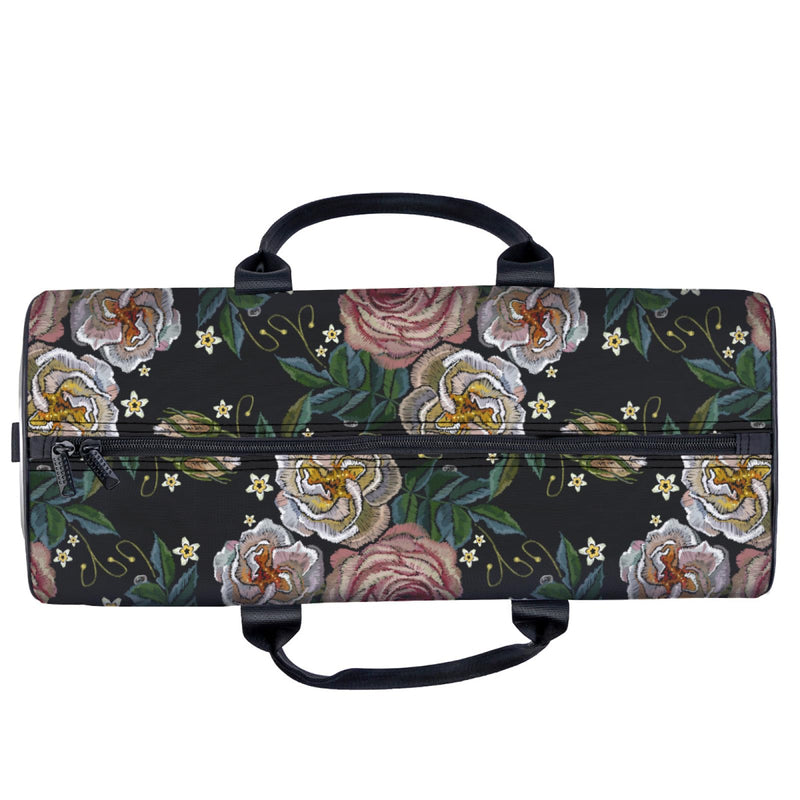 Duffle Bag for Women Men,Travel Bag with Adjustable Shoulder Strap Large Capacity Tote Bag Weekender Bag for Travel Gym Vintage Rose 1