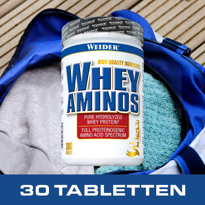 Weider Whey Amino Hydrolyzed Protein Powder,, Build Muscle and Strength, 300 tablets Unflavoured 300 Count (Pack of 1)