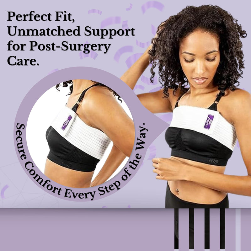 [Australia] - ContourMD Breast Band Post Augmentation ‚Äì Breast Binder for Women, Chest Compression Wrap, Post Surgery Breast Implant Stabilizer Band, Breast Augmentation Post Op Essentials ‚Äì Style S122 ‚Äì White 